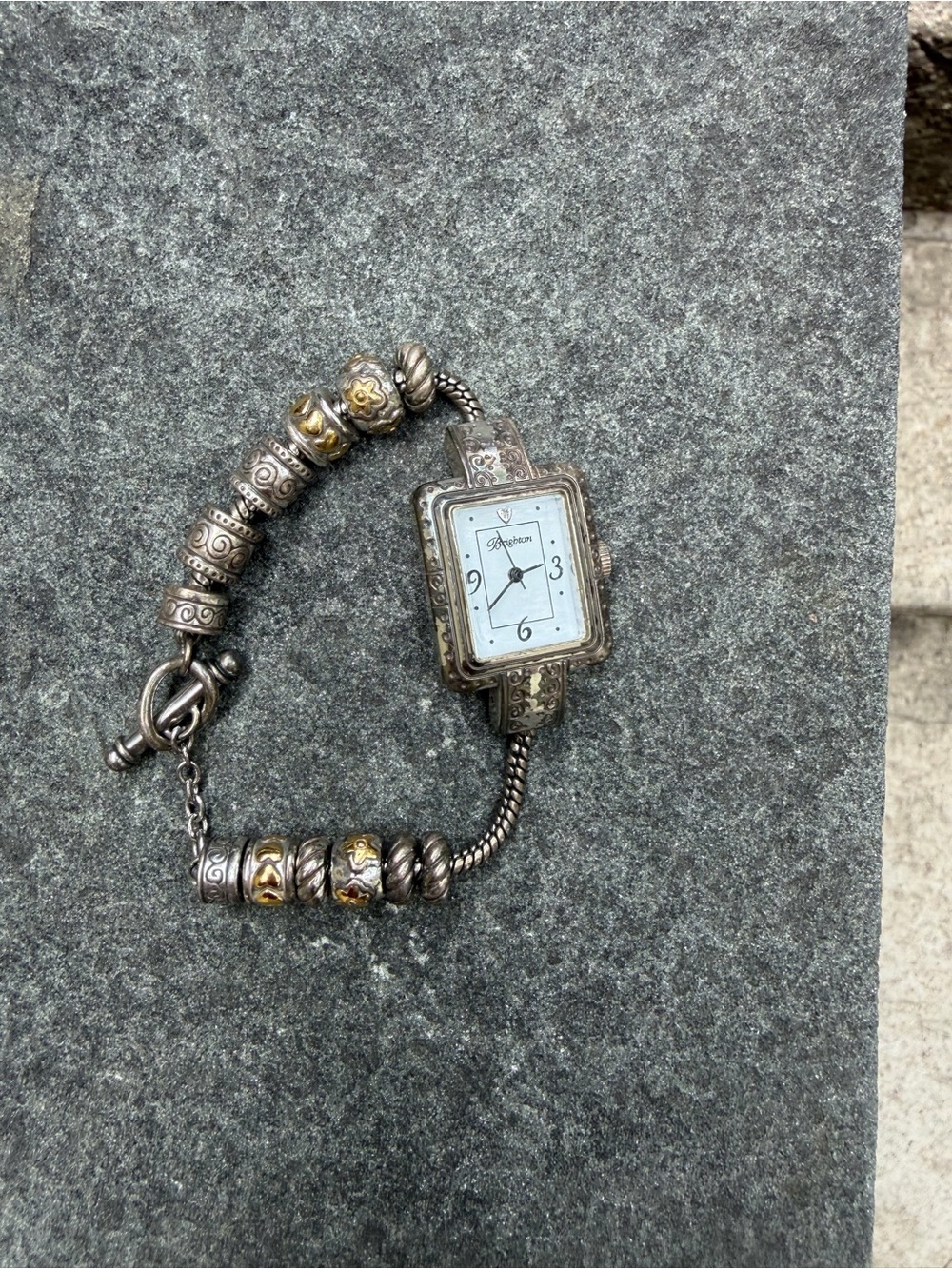 Gorgeous Brighton silver and Gold Accent Women's Bracelet Watch